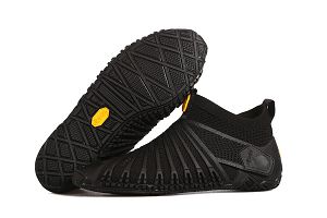 Vibram Furoshiki Knit High Black Mens Shoes | India-572980